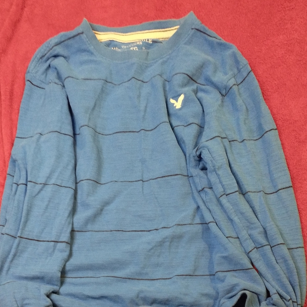 American Eagle Outfitters Blue Long Sleeve Tee